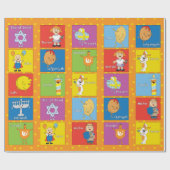 Papier Cadeau Papier Hanoukka/Chanuka "Zeevie & Friends" (Plat)