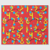 Papier Cadeau Papier Hanoukka "Happy Hanoukka Numbers" (Plat)