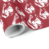 Papier Cadeau Papier Husky Wrapper Papier Husky Sled Chig (Coin rond)