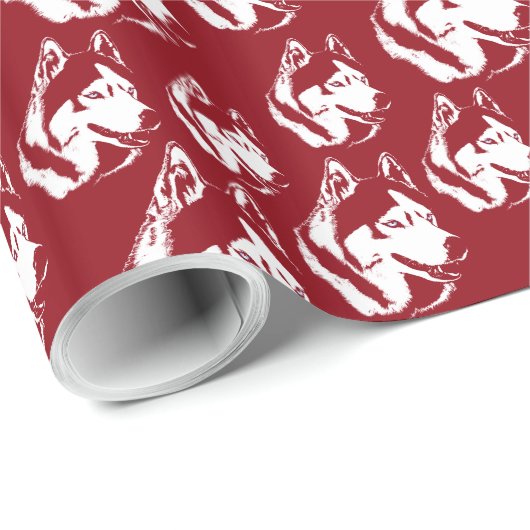 Papier Cadeau Papier Husky Wrapper Papier Husky Sled Chig (Coin rond)