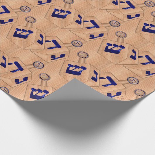 Papier Cadeau Papier juif-bois-Dreidel-Paire-Enveloppement (Coin)