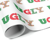 Papier Cadeau Papier laid d'emballage cadeau de Noël de chandail (Coin rond)