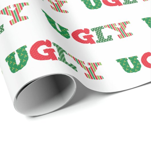 Papier Cadeau Papier laid d'emballage cadeau de Noël de chandail (Coin rond)