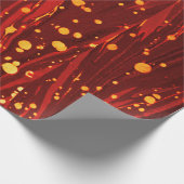 PAPIER CADEAU PAPIER MARBÉ ROUGE ABSTRAIT AVEC ÉPAULES D'OR (Coin)