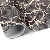 Papier Cadeau Papier marbré Vintage noir (Coin rond)