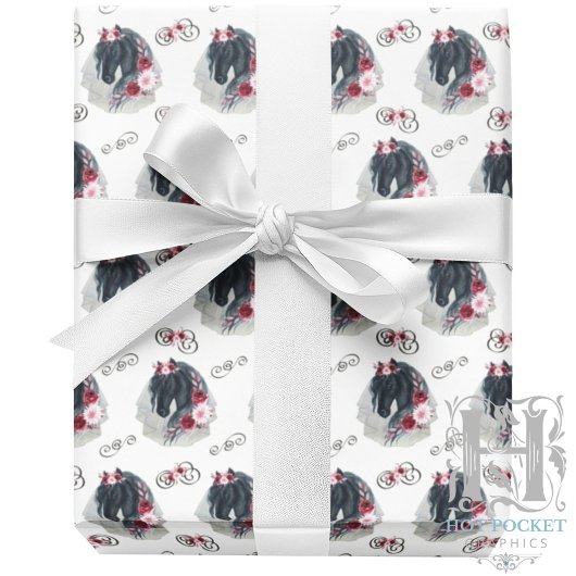 Papier Cadeau Papier Mariage Black Horse