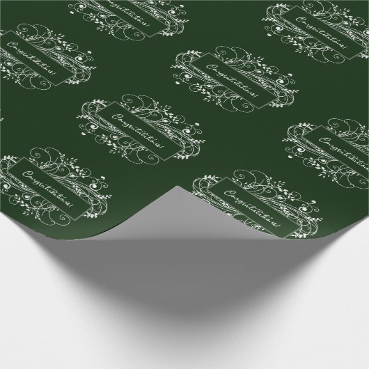 Papier Cadeau Papier Mariage Emerald Green Flourish (Coin)