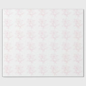 Papier Cadeau Papier Mariage Fleur de Lys Rose Délicat en Ligne (Plat)