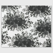 Papier Cadeau Papier Mariage gothique Rose blanc et noir (Plat)