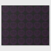 Papier Cadeau Papier Mariage gothique violet et noir (Plat)