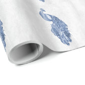 Papier Cadeau Papier Mariage Peacock bleu (Coin rond)