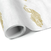 Papier Cadeau Papier Mariage Peacock Or (Coin rond)