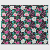 Papier Cadeau Papier Mariage Rose blanc rose bordeaux (Plat)