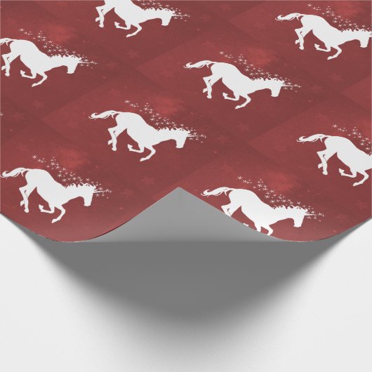 Papier Cadeau Papier Mariage Unicorne Rouge (Coin)
