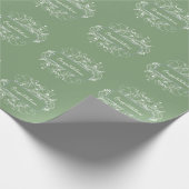 Papier Cadeau Papier Mariage vert mousse (Coin)