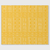 Papier Cadeau Papier Motif à enveloppement de boue jaune (Plat)