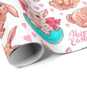 Papier Cadeau Papier Motif à enveloppement de lapins mignons (Coin rond)