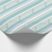 Papier Cadeau Papier Motif à rayures bleu pâle et vert (Coin)