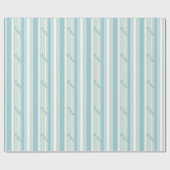 Papier Cadeau Papier Motif à rayures bleu pâle et vert (Plat)