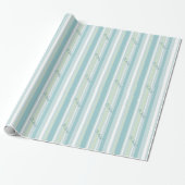Papier Cadeau Papier Motif à rayures bleu pâle et vert (Déroulé)