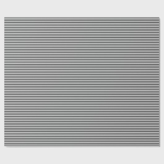 Papier Cadeau Papier Motif à rayures noir classique (Plat)