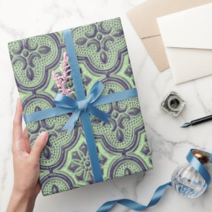 Papier Cadeau Papier Motif baroque métallique