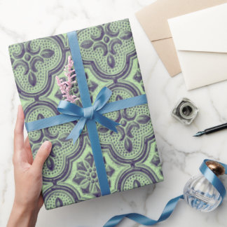 Papier Cadeau Papier Motif baroque métallique