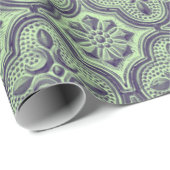 Papier Cadeau Papier Motif baroque métallique (Coin rond)