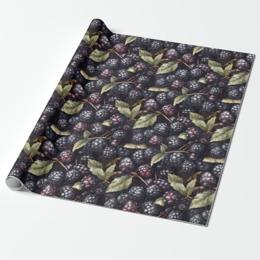 Papier Cadeau Papier Motif Blackberry (Déroulé)