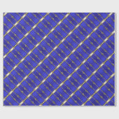 Papier Cadeau Papier Motif Bleu et Gold (Plat)
