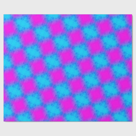 Papier Cadeau Papier Motif bleu et rose À damiers (Plat)