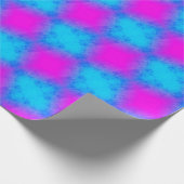 Papier Cadeau Papier Motif bleu et rose À damiers (Coin)