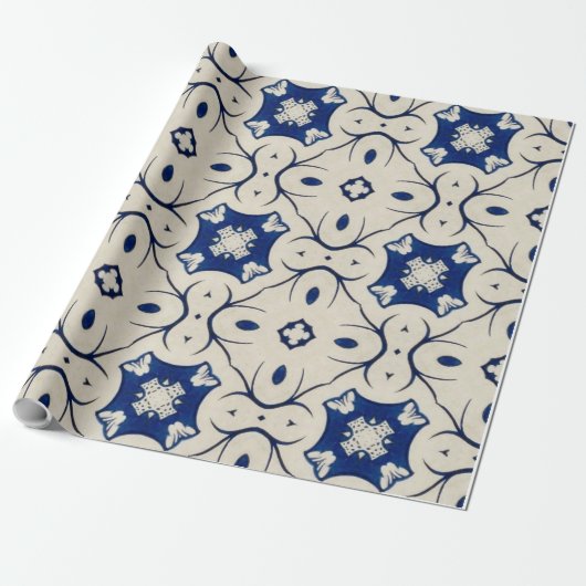 Papier Cadeau Papier Motif bleu intense (Déroulé)