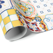 Papier Cadeau Papier Motif Carrelage marocain (Coin rond)