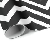 Papier Cadeau Papier Motif Chevron noir et blanc (Coin rond)