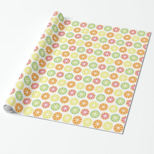 Papier Cadeau Papier Motif citronné (Déroulé)