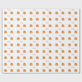Papier Cadeau Papier Motif citrouille, Baby shower d'automne (Plat)