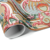 Papier Cadeau Papier motif coloré du 18e siècle (Coin rond)