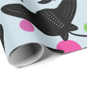 Papier Cadeau Papier Motif coloré Stingray Party (Coin rond)