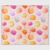 Papier Cadeau Papier motif couleur Macarons aquarelle (Plat)
