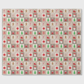 Papier Cadeau Papier Motif de Noël - Beige (Plat)