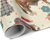 Papier Cadeau Papier Motif de Noël occidental (Coin rond)