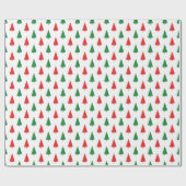 Papier Cadeau Papier Motif d'enveloppement de l'arbre d'aquarell (Plat)