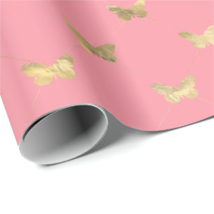 Papier Cadeau Papier Motif d'enveloppement pour papillon rose