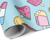 Papier Cadeau Papier Motif d'été (Coin rond)