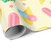 Papier Cadeau Papier Motif d'été (Coin rond)