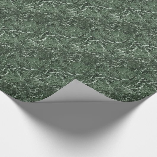 Papier Cadeau Papier Motif en marbre vert foncé (Coin)