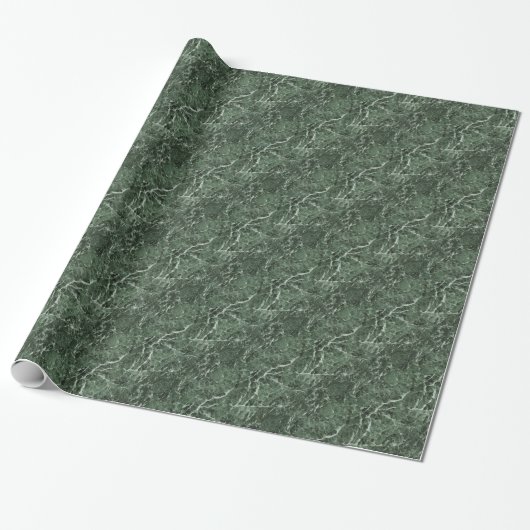 Papier Cadeau Papier Motif en marbre vert foncé (Déroulé)