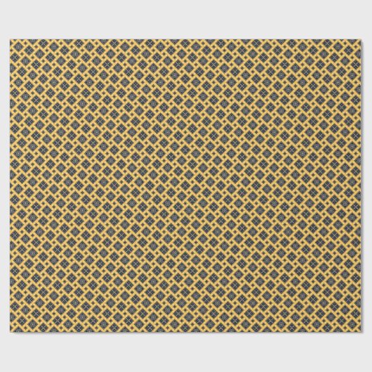 Papier Cadeau Papier Motif Enveloppant Jaune Et Noir En Boue (Plat)