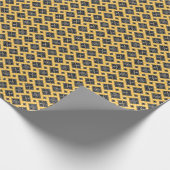 Papier Cadeau Papier Motif Enveloppant Jaune Et Noir En Boue (Coin)